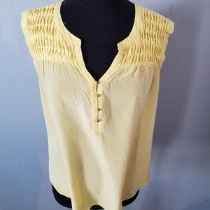 Yellow silk top